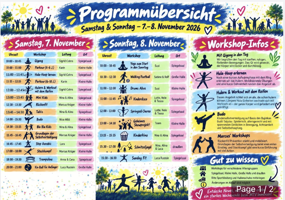 Programm Workshop Wochenende 2026